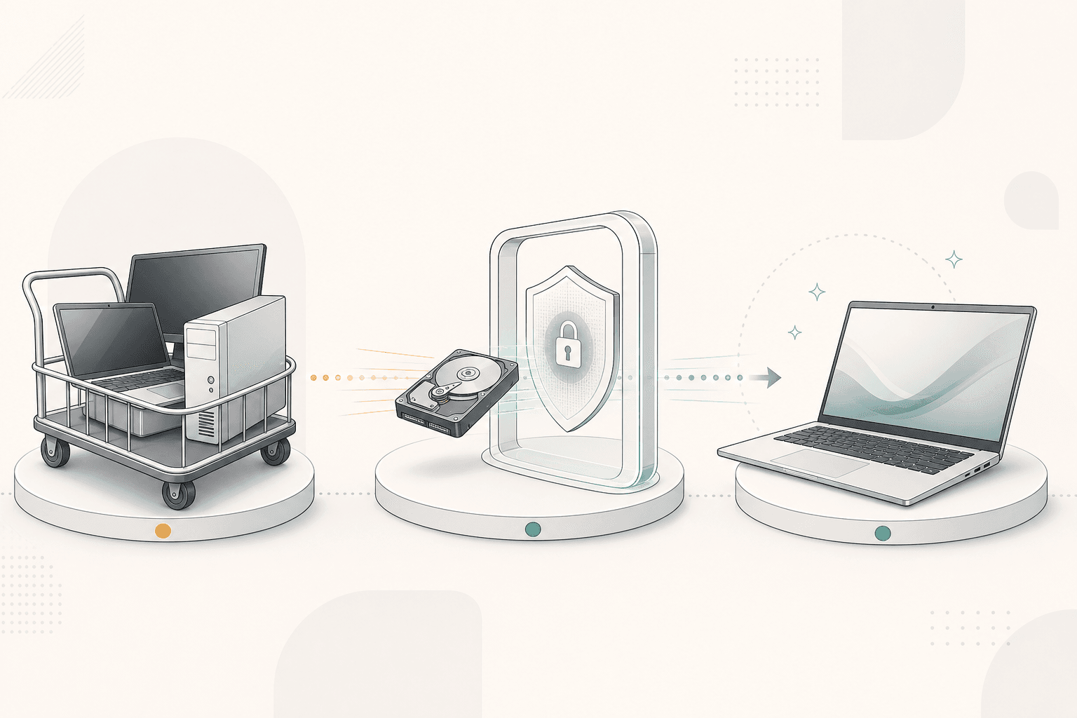 Secure computer collection, data protection and refurbishment